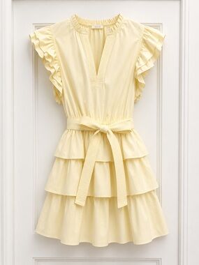Ulla Johnson Cotton Poplin Ruffle Mini Dress